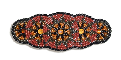 Barrette with Crystals - #422 Black, Orange, Red