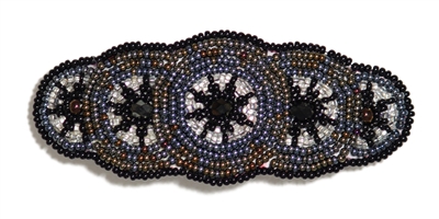 Barrette with Crystals - #423 Bronze, Hematite, Crystal