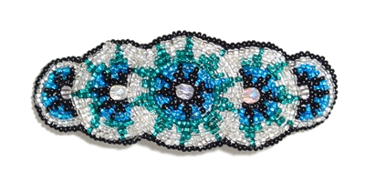 Barrette with Crystals - #457 Crystal, Blue, Emerald