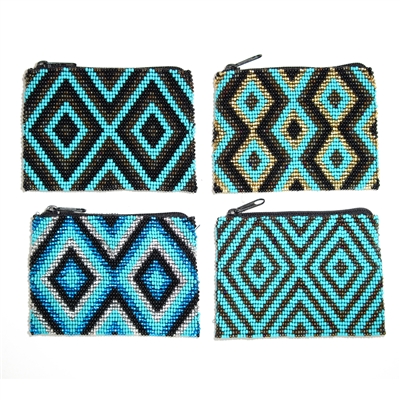 Geometric Coin Purse - #006 Assorted Turquoise