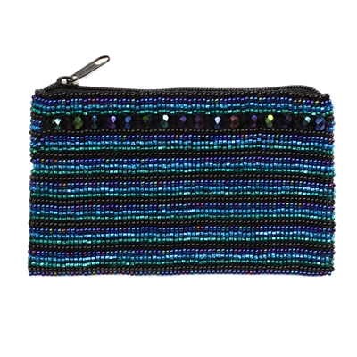Coin Purse with Crystals - #108 Blue