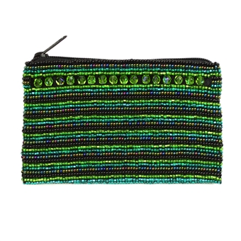 Coin Purse with Crystals - #109 Green