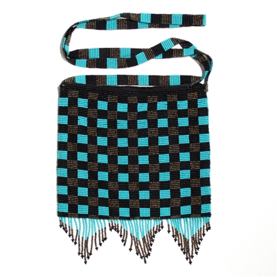 Deco Squares Shoulder Bag - Turquoise