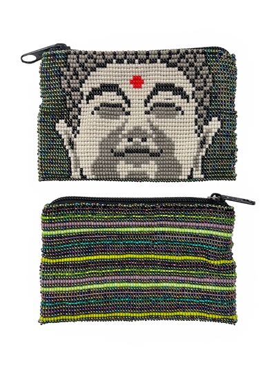 Buddha Coin Purse - #105 Purple and Green