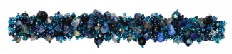 Fuzzy Bracelet with Stones - #108 Blue, Double Magnetic Clasp!