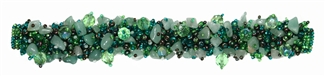 Fuzzy Bracelet with Stones - #109 Green, Double Magnetic Clasp!