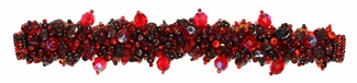 Fuzzy Bracelet with Stones - #111 Red Garnet, Double Magnetic Clasp!