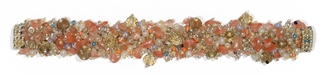 Fuzzy Bracelet with Stones - #129 Peach, Double Magnetic Clasp!