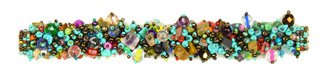 Fuzzy Bracelet with Stones - #153 Multi, Turquoise, Bronze, Double Magnetic Clasp!