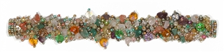 Fuzzy Bracelet with Stones - #160 Metallic, Double Magnetic Clasp!