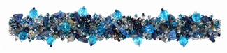 Fuzzy Bracelet with Stones - #170 Blue and Crystal, Double Magnetic Clasp!