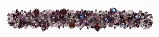 Fuzzy Bracelet with Stones - #172 Purple and Crystal, Double Magnetic Clasp!