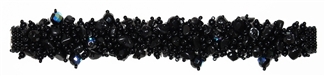 Fuzzy Bracelet with Stones - #200 Black, Double Magnetic Clasp!