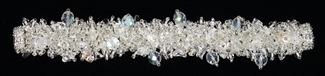 Fuzzy Bracelet with Stones - #206 Crystal, Double Magnetic Clasp!