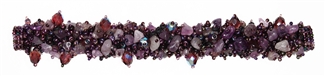 Fuzzy Bracelet with Stones - #210 Purple, Double Magnetic Clasp!