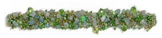 Fuzzy Bracelet with Stones - #211 Lime, Double Magnetic Clasp!