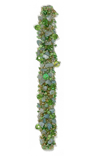 Fuzzy Bracelet with Stones - #211 Lime, Double Magnetic Clasp!