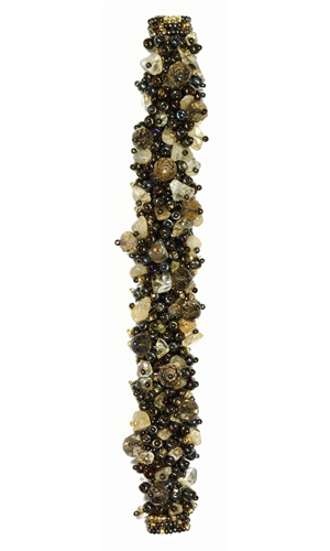 Fuzzy Bracelet with Stones - #236 Brown Iris, Citrine, Double Magnetic Clasp!