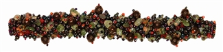 Fuzzy Bracelet with Stones - #238 Red and Unakite, Double Magnetic Clasp!