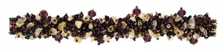 Fuzzy Bracelet with Stones - #239 Purple and Citrine, Double Magnetic Clasp!