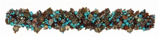 Fuzzy Bracelet with Stones - #241 Jasper, Turquoise, Purple, Double Magnetic Clasp!