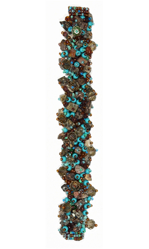 Fuzzy Bracelet with Stones - #241 Jasper, Turquoise, Purple, Double Magnetic Clasp!