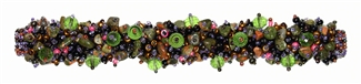 Fuzzy Bracelet with Stones - #242 Pink, Purple, Green, Double Magnetic Clasp!