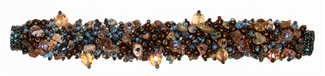 Fuzzy Bracelet with Stones - #262 Jasper, Brown Iris, Blue, Double Magnetic Clasp!