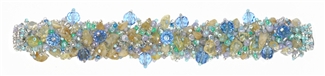 Fuzzy Bracelet with Stones - #263 Blue, Crystal, Citrine, Double Magnetic Clasp!