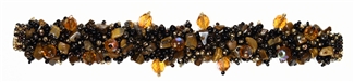 Fuzzy Bracelet with Stones - #277 Black, Brown Iris, Tiger Eye, Double Magnetic Clasp!