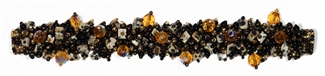 Fuzzy Bracelet with Stones - #278 Black, Brown Iris, Dalmation, Double Magnetic Clasp!