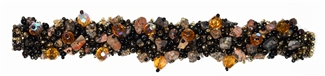 Fuzzy Bracelet with Stones - #279 Black, Brown Iris, Jasper, Double Magnetic Clasp!