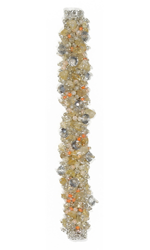 Fuzzy Bracelet with Stones - #281 Citrine, Peach, White, Double Magnetic Clasp!