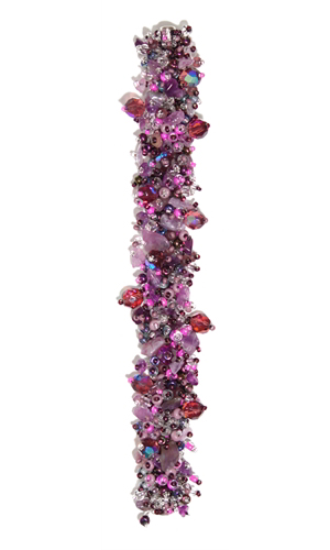 Fuzzy Bracelet with Stones - #294 Pink and Purple, Double Magnetic Clasp!