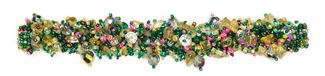 Fuzzy Bracelet with Stones - #436 Emerald, Pink, Citrine, Double Magnetic Clasp!