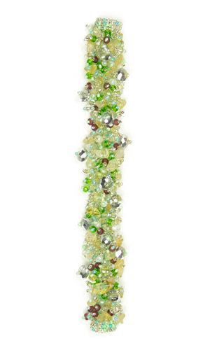 Fuzzy Bracelet with Stones - #437 Purple, Lime, Citrine, Double Magnetic Clasp!