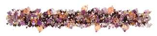 Fuzzy Bracelet with Stones - #477 Purple, Orange, Pearl, Double Magnetic Clasp!