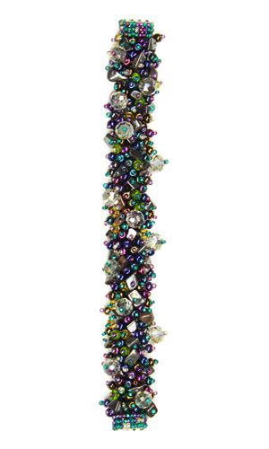 Fuzzy Bracelet with Stones - #503 Purple, Hematite, Lime, Double Magnetic Clasp!