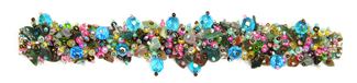 Fuzzy Bracelet with Stones - #760 Pink, Green, Blue Crystals, Double Magnetic Clasp!