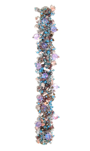 Fuzzy Bracelet with Stones - #899 Lavender, Light Blue, Crystal, Double Magnetic Clasp!