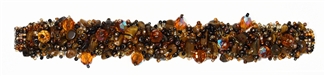 Fuzzy Bracelet with Stones, Small 6.5" - #103 Earth, Double Magnetic Clasp!