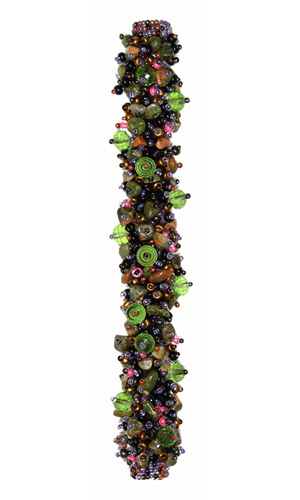 Fuzzy Bracelet with Stones, Small 6.5" - #242 Pink, Purple, Green, Double Magnetic Clasp!