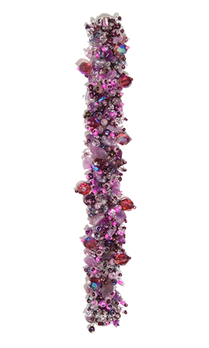 Fuzzy Bracelet with Stones, Large 7.75" - #294 Pink and Purple, Double Magnetic Clasp!