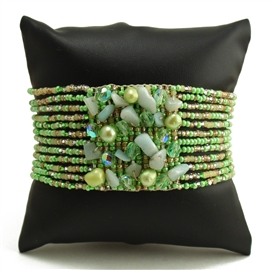 Gem Cluster Bracelet - #211 Lime, Double Magnetic Clasp!