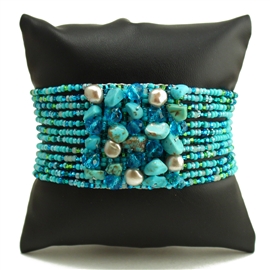 Gem Cluster Bracelet - #231 Turquoise, Double Magnetic Clasp!