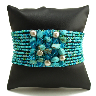 Gem Cluster Bracelet - #231 Turquoise, Double Magnetic Clasp!