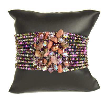 Gem Cluster Bracelet - #622 Purple, Pink, Lavender, Double Magnetic Clasp!