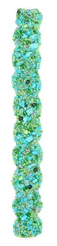 Braided with Gems Bracelet - #134 Turquoise and Lime, Double Magnetic Clasp!