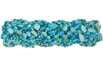 Braided with Gems Bracelet - #231 Turquoise, Double Magnetic Clasp!
