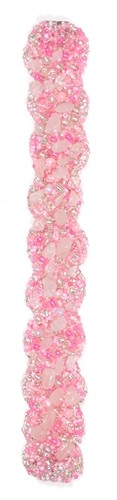 Braided with Gems Bracelet - #234 Pink, Double Magnetic Clasp!